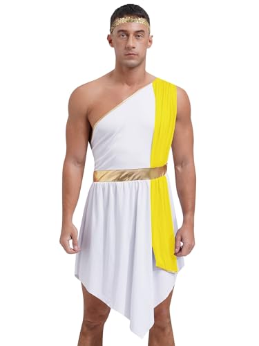 HULIJA Herren Toga Kostüm mit einem Träger, antikes griechisch-römisches Königskostüm, Caesar Rollenspiel Outfits Gelb M HULIJA Herren Toga Kostüm mit einem Träger, antikes griechisch-römisches Königskostüm, Caesar Rollenspiel Outfits Gelb M von HULIJA