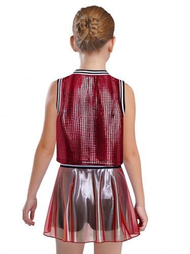 HULIJA Kinder Mädchen 2-teiliges Tanzkostüm Metallic Plaid Tank Tops Mit Röcken Skorts Set Tanzoutfit Jazz Hip-Hop-Shows Rot 158-164 HULIJA Kinder Mädchen 2-teiliges Tanzkostüm Metallic Plaid Tank Tops Mit Röcken Skorts Set Tanzoutfit Jazz Hip-Hop-Shows Rot 158-164 von HULIJA