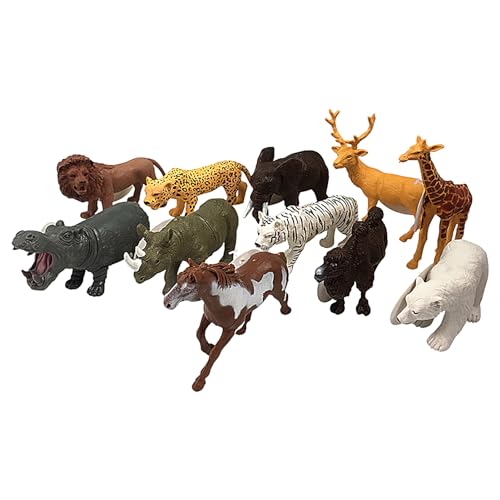 HUNYA 12 Stück Safari-Tier Spielzeug Figuren, Tierspielzeug für Kinder, Mini-Safari Tierfiguren, Realistische Tierspielzeuge, Miniaturspielzeug Kuchenaufsätze, Tierlernspielzeug für Kinder von HUNYA