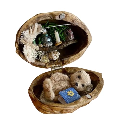 Walnut Shell Dollhouses, Puppenhaus aus Walnussschale, Puppenhaus-Miniatur-Kit, Kinder Puppenhaus Spielzeug, Miniatur-Walnusswelt-Ostergeschenk für Teenager, Kinder von HUNYA