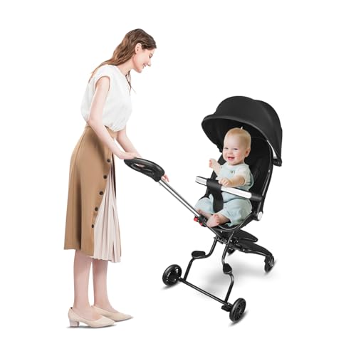 Dreirad für Babys, skalierbar bis 30 kg, Babyfahrrad für Kinder ab 1 Jahr, Sonne, Teleskopstange, Dreirad, zum Schieben, für Mädchen/Jungen, 30 x 55 x 86,5 cm, Schwarz Dreirad für Babys, skalierbar bis 30 kg, Babyfahrrad für Kinder ab 1 Jahr, Sonne, Teleskopstange, Dreirad, zum Schieben, für Mädchen/Jungen, 30 x 55 x 86,5 cm, Schwarz von HUOLE