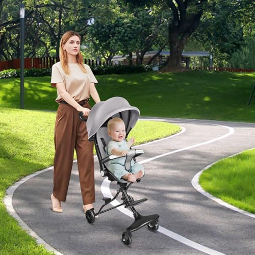 Dreirad für Fahrrad und Kinderwagen bis 25 kg, mitwachsendes Dreirad für Kinder, mit Stauraum, Sonnenblende, Teleskopstange und abnehmbaren Pedalen für Mädchen/Jungen, 30 x 55 x 86,5 cm, Grau Dreirad für Fahrrad und Kinderwagen bis 25 kg, mitwachsendes Dreirad für Kinder, mit Stauraum, Sonnenblende, Teleskopstange und abnehmbaren Pedalen für Mädchen/Jungen, 30 x 55 x 86,5 cm, Grau von HUOLE