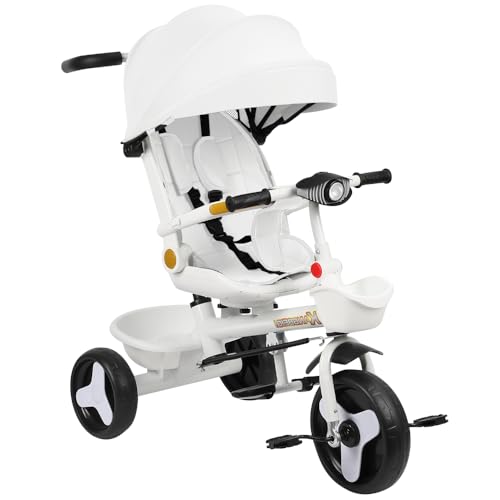 Dreirad für Kinder, Spiele, Spielzeug, Sport, Outdoor, 4-in-1, Dreirad für Kinder, 2-4 Jahre, Balance-Fahrrad für Kleinkinder, mit Schiebegriff, 100 x 75 x 50 cm, Weiß Dreirad für Kinder, Spiele, Spielzeug, Sport, Outdoor, 4-in-1, Dreirad für Kinder, 2-4 Jahre, Balance-Fahrrad für Kleinkinder, mit Schiebegriff, 100 x 75 x 50 cm, Weiß von HUOLE