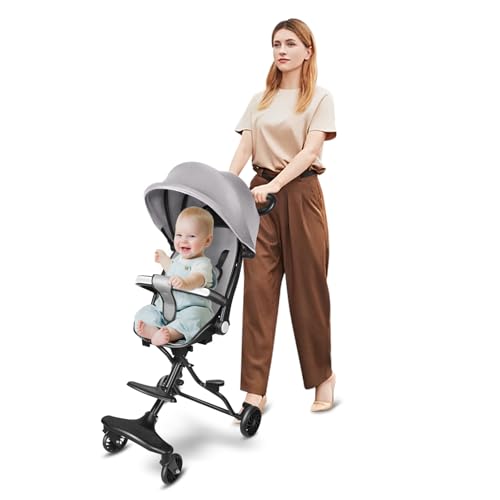 Dreirad für Kinder, mitwachsend, mit umkehrbarem Sitz, Dreirad, Kinderfahrrad, neigbare Rückenlehne, leise Rollen und Sonnenblende, faltbar, abnehmbar, Kinderwagen, Dreirad mit Pedal, 30 x 55 x 86,5 Dreirad für Kinder, mitwachsend, mit umkehrbarem Sitz, Dreirad, Kinderfahrrad, neigbare Rückenlehne, leise Rollen und Sonnenblende, faltbar, abnehmbar, Kinderwagen, Dreirad mit Pedal, 30 x 55 x 86,5 von HUOLE