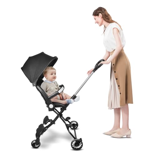 Dreirad für Kinder, mitwachsend, mit umkehrbarem Sitz, Dreirad, Kinderfahrrad, neigbare Rückenlehne, leise Rollen und Sonnenblende, faltbar, abnehmbar, Kinderwagen, Dreirad mit Pedal, 30 x 55 x 86,5 Dreirad für Kinder, mitwachsend, mit umkehrbarem Sitz, Dreirad, Kinderfahrrad, neigbare Rückenlehne, leise Rollen und Sonnenblende, faltbar, abnehmbar, Kinderwagen, Dreirad mit Pedal, 30 x 55 x 86,5 von HUOLE