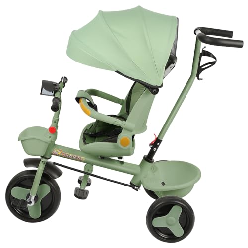 Dreirad für Kinder mit Stauraum, Sonnenblende, Dreirad Explorer, 4-in-1 – Dreirad, faltbar und skalierbar, als Laufrad für Kleinkinder von 10 Monaten bis 5 Jahren, 100 x 75 x 50 cm, Grün Dreirad für Kinder mit Stauraum, Sonnenblende, Dreirad Explorer, 4-in-1 – Dreirad, faltbar und skalierbar, als Laufrad für Kleinkinder von 10 Monaten bis 5 Jahren, 100 x 75 x 50 cm, Grün von HUOLE