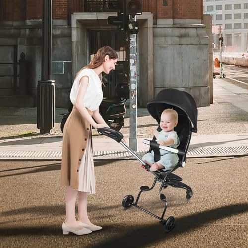 Dreirad zum Schieben für Mädchen/Jungen, Baby-Dreirad, skalierbar bis 30 kg, Babyfahrrad für Kinder ab 1 Jahr, Teleskopstange – 30 x 55 x 86,5 cm – Schwarz Dreirad zum Schieben für Mädchen/Jungen, Baby-Dreirad, skalierbar bis 30 kg, Babyfahrrad für Kinder ab 1 Jahr, Teleskopstange – 30 x 55 x 86,5 cm – Schwarz von HUOLE