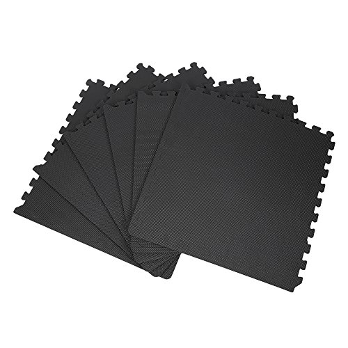 EVA-Gummimatte, Puzzlematte, 6 Teile, Schwarz, mit Gravur, rutschfest, Bodenschutz, Fitnessstudio, Yoga, Pool, 6 Stück, Motiv Croce von HUOLE