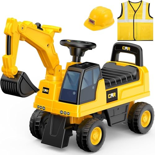 HUOLE Traktorlader für Kinder mit verstellbarem Winkel, Bagger für Kinder mit Fahrerhaus, versteckter Raum, Belastung 25 kg, Bagger für Kinder von 1 – 3 Jahren, 50 x 30 x 60 cm, Gelb HUOLE Traktorlader für Kinder mit verstellbarem Winkel, Bagger für Kinder mit Fahrerhaus, versteckter Raum, Belastung 25 kg, Bagger für Kinder von 1 – 3 Jahren, 50 x 30 x 60 cm, Gelb von HUOLE