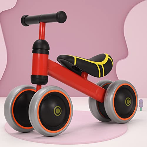 Kinder Laufrad Lauffahrrad Balance Bike ab 1 Jahr Baby Rutschrad mit TPU-Rädern Keine Schrauben Geschenke für Jungen/Mädchen Kleinkind Spielzeug-50 * 18 * 38cm-rot von HUOLE