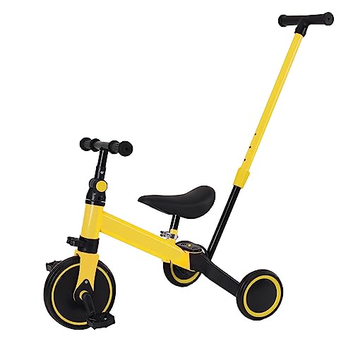 Laufrad für Kinder ab 1 Jahr, Spielzeug mit 3 Rädern, für Babyfahrrad von 12 bis 36 Monaten, erstes Fahrrad ohne Pedale für Jungen und Mädchen als Geburtstagsgeschenk, 3-in-1 (Gelb) von HUOLE