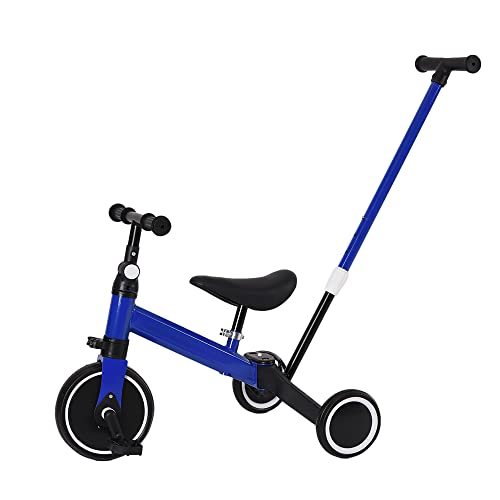 Laufrad für Kinder ab 1 Jahr, Spielzeug mit 3 Rädern, für Babyfahrrad von 12 bis 36 Monaten, erstes Fahrrad ohne Pedale für Jungen und Mädchen als Geburtstagsgeschenk, 3-in-1 (blau) von HUOLE