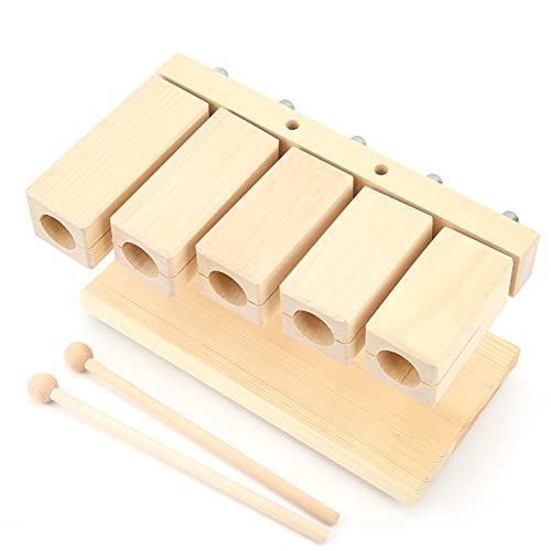 HURRISE Hölzerne Musikalische Spielzeug, Holz Baby Musical Toys Baby Maracas 5 Töne Rhythmus Ahornblöcke mit Hammer für Nationale Opernmusik HURRISE Hölzerne Musikalische Spielzeug, Holz Baby Musical Toys Baby Maracas 5 Töne Rhythmus Ahornblöcke mit Hammer für Nationale Opernmusik von HURRISE