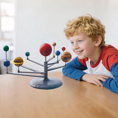 HUSHAX 3D-Sonnensystem Modellbausatz Für Kinder, Sonnensystem Modell, Baue & Bemale EIN Planetensystem Mit Beweglichen Armen, Experimentierkasten Für Kinder Ab 7-14 Jahre Zu Astronomie von HUSHAX