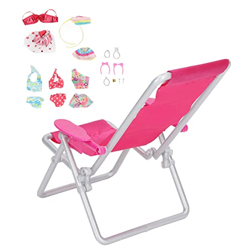 HUSHUI 1/12 Strandpuppen-Kleiderpaket mit Stuhl-Bikini-Anzug, Lebendige Mini-Miniatur-Strand-Themen-Accessoires HUSHUI 1/12 Strandpuppen-Kleiderpaket mit Stuhl-Bikini-Anzug, Lebendige Mini-Miniatur-Strand-Themen-Accessoires von HUSHUI