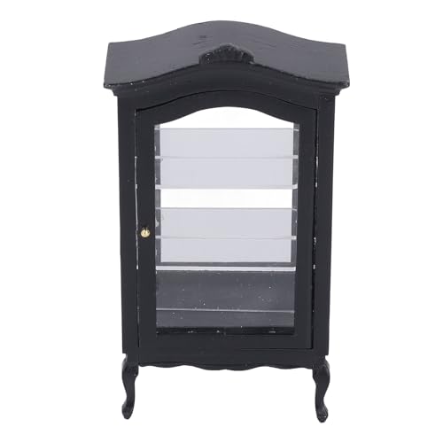 HUSHUI 1:12 Scale Puppenhaus-Vitrine Miniatur Möbel Display Regal Schwarz Vitrine für Puppenhaus Zubehör HUSHUI 1:12 Scale Puppenhaus-Vitrine Miniatur Möbel Display Regal Schwarz Vitrine für Puppenhaus Zubehör von HUSHUI