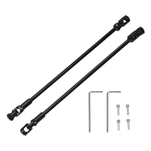 HUSHUI 2Pcs RC Crawler Antriebswellen Edelstahl Schneiden Länge Universal RC Joint Antriebswellen für 1/10 LCG (Schwarz) von HUSHUI