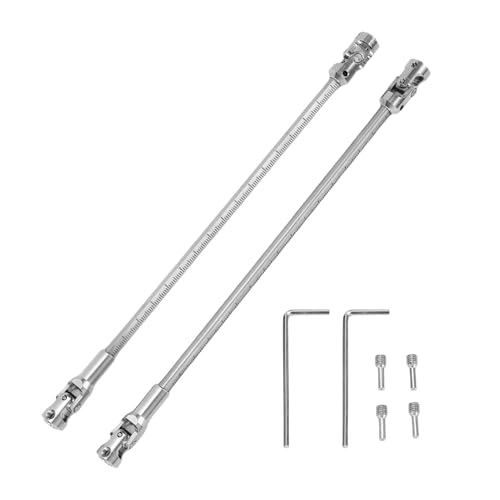 HUSHUI 2Pcs RC Crawler Antriebswellen Edelstahl Schneiden Länge Universal RC Joint Antriebswellen für 1/10 LCG (Silber) von HUSHUI
