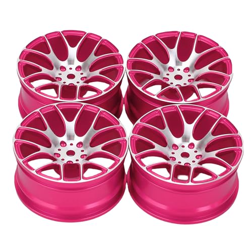 HUSHUI 4 Stück RC Radnaben Ersatz für MN128 MN86 G500 1/12 Aluminium Legierung RC Auto Radfelge Nabe (Rosa) von HUSHUI