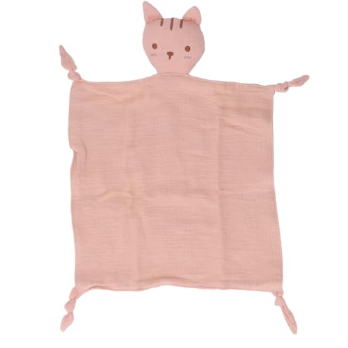 HUSHUI Animal Snuggler Lovey Blanket Cartoon Cat Doll Security Comforter für Geschlechtsneutrale Kinderbabys (Altrosa) von HUSHUI