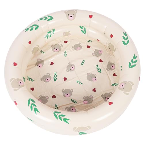 HUSHUI Aufblasbarer Schwimmbad Faltbarer PVC Blowpool, Kleinkind -Wasserspiel -Spielzentrum für den Innenraum Im Freien, Ball Boxenpool für Kinder (Beige Bear) von HUSHUI
