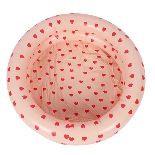 HUSHUI Aufblasbarer Schwimmbad Faltbarer PVC Blowpool, Kleinkind -Wasserspiel -Spielzentrum für den Innenraum Im Freien, Ball Boxenpool für Kinder (Rotes Herz) von HUSHUI