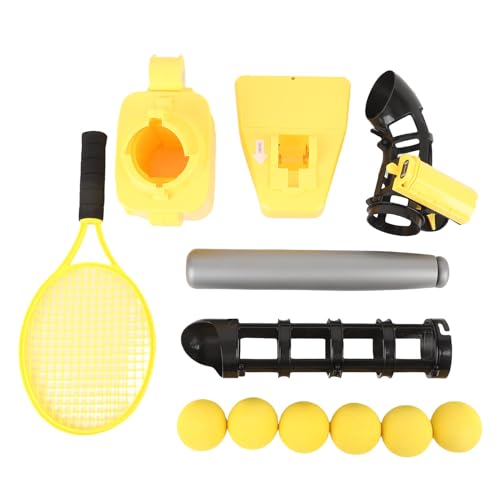 HUSHUI Automatische Baseball -Pitching -Maschine, Tennis und Baseball 2 in 1 Set mit Einziehbarer Fledermaus, Automatischer Baseball -Pitcher für Jugendliche (Gelb) von HUSHUI