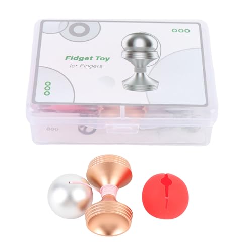 HUSHUI Desktop -Dekompressionsspielzeug, Stressabbau Gyroscope -Spielzeug, Leichtmetallspielzeug für EIN Büro mit Silikonabdeckung, Spielerische Fingerverlobung (Rosa Gold) von HUSHUI
