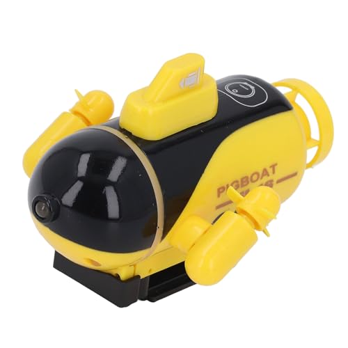 HUSHUI Fernbedienungs -U -Boot, Wiederaufladbares RC -Bootsspielzeug mit Schnurloser Ladung für Kinder, Mini Electric Diving Toy für Water Tub Fischtank (Gelb) von HUSHUI