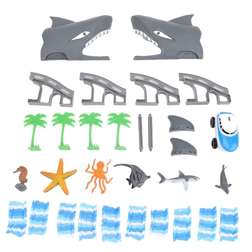 HUSHUI Flexibler Zugstrecken -Playset, Ocean Theme Race Car Track Toy, Verbesserung des Logischen Denkens für Kleinkinder von HUSHUI