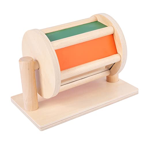 HUSHUI Montessori Sensory Rotating Drum Toy,Holztextil Baby Kleinkind Früherziehungsinstrument Rotierendes Farberkennungsspielzeug HUSHUI Montessori Sensory Rotating Drum Toy,Holztextil Baby Kleinkind Früherziehungsinstrument Rotierendes Farberkennungsspielzeug von HUSHUI
