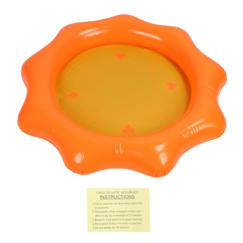 HUSHUI Schwimmender Billardtisch, Aufblasbares Tablett für Kinder Erwachsene Spielen Im Freien Party, Sonnenblumenform Aufblasbarer Billardtisch, Hält Getränke, Snacks, Karten von HUSHUI