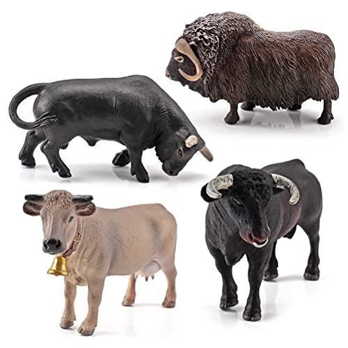 HUSHUI Tiere Figuren Kinder,4 Stück Simulation Bauernhof Kuh Rinder Ochse Bull Figur PVC Bauernhof Tier Modell Action Figure Dekoration Kinder Pädagogisches Spielzeug HUSHUI Tiere Figuren Kinder,4 Stück Simulation Bauernhof Kuh Rinder Ochse Bull Figur PVC Bauernhof Tier Modell Action Figure Dekoration Kinder Pädagogisches Spielzeug von HUSHUI