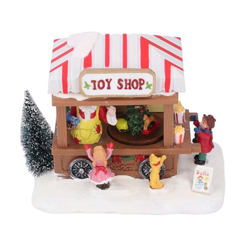 HUSHUI Weihnachtsmusikhaus, Leuchtende Esswagen -Musikbox mit Fröhlicher Weihnachtsmusik, für Weihnachtsdekorationen, Tischleiterdekoration (Weihnachtsbaum) von HUSHUI