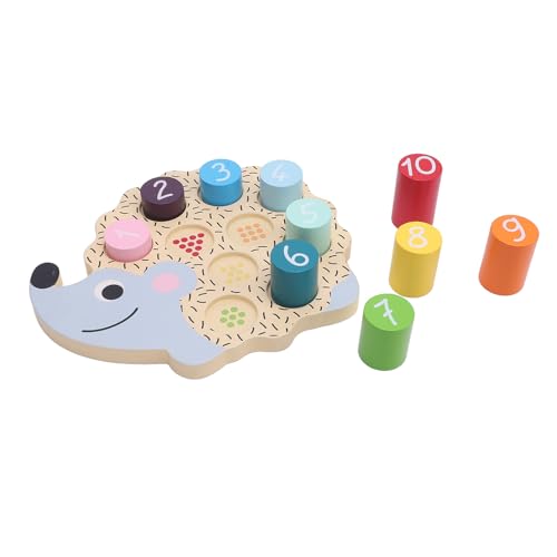 Holzzahlen Puzzle, Igelform -Kognitionsspielzeug mit Formblöcken, für die Frühe Bildung und die Koordination von Handaugen von HUSHUI