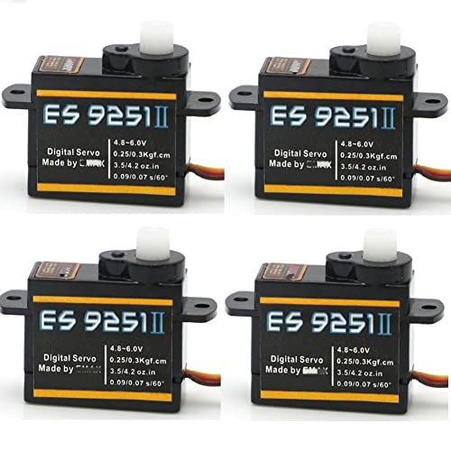 For Emax ES9251 2,5 g Digital Servo RC Servo 0,27 kgf.cm for RC Hubschrauber Flugzeugteil (es08ma es08md es08a Großhandel) (Color : 4 pieces) von HUTIANSN