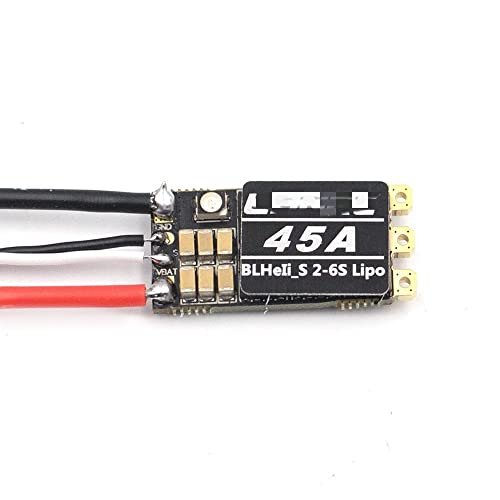 For LANRC 45A 35A BLHeli_S ESC 2-6S Lipo Brushless Electronic Governor mit LED-Lichtunterstützung for DSHOT125/300/600 for Überqueren von Drohnen (Color : 45A) von HUTIANSN