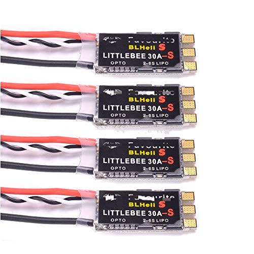 For Lieblings-FVT LittleBee Little Bee 30A-S 30A ESC BLHeli_S OPTO 2-6S Unterstützung for Mulitshot for Oneshot42 for OneShot125 for Wizard X220 X220S (Color : 4PCS ESC) von HUTIANSN