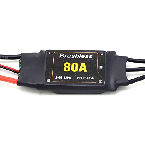 For Mitoot Brushless 80A ESC Speed ​​Controler 2-6S mit 5V 5A UBEC for RC FPV Quadcopter RC Flugzeuge Hubschrauber (Color : 5 piece) von HUTIANSN