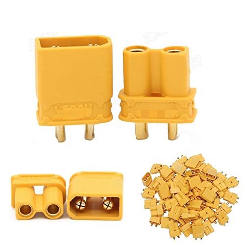 HUTIANSN for Amass XT30U 100 Teile/los 2mm Antiskid Stecker Stecker + Buchse 2mm Golden Stecker/Stecker Upgrade for XT30 (50 Paar) (Color : Yellow) von HUTIANSN