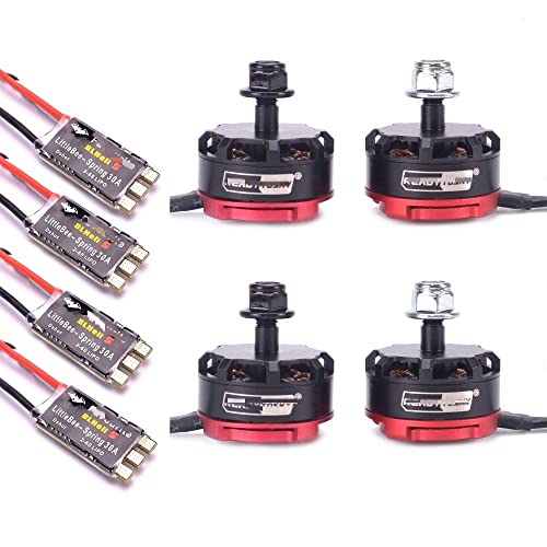 RS2205 2300KV 2205 CW/CCW Bürstenloser Motor & FVT Littlebee 30A BLHeli-s SPRING ESC for FPV Racing Quad Motor FPV Multicopter (Color : 4x Motor and 4xESC) von HUTIANSN