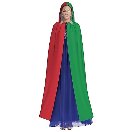 HUTOOLEE Kapuzenumhang mit Italien-Flagge, Halloween, Cosplay, Abschlussball, Party, Comic, für Erwachsene, Party-Dekoration, Umhang, schöner Grafikdruck von HUTOOLEE