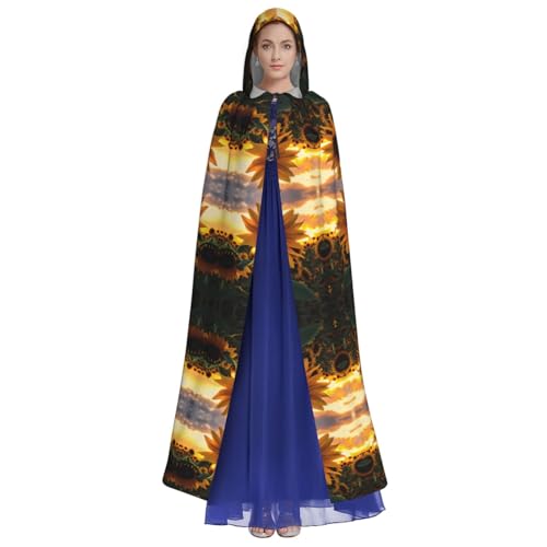 HUTOOLEE Kapuzenumhang mit Sonnenblumen-Motiv, für Halloween, Cosplay, Abschlussball, Party, Comic, für Erwachsene, Party-Dekoration, Umhang, schöner Grafikdruck, Schwarz HUTOOLEE Kapuzenumhang mit Sonnenblumen-Motiv, für Halloween, Cosplay, Abschlussball, Party, Comic, für Erwachsene, Party-Dekoration, Umhang, schöner Grafikdruck, Schwarz von HUTOOLEE