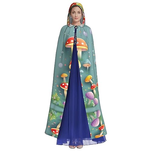 HUTOOLEE Niedlicher farbiger Pilz-Kapuzenumhang für Halloween, Cosplay, Abschlussball, Party, Comic, Partydekoration, Umhang, schöner Grafikdruck HUTOOLEE Niedlicher farbiger Pilz-Kapuzenumhang für Halloween, Cosplay, Abschlussball, Party, Comic, Partydekoration, Umhang, schöner Grafikdruck von HUTOOLEE