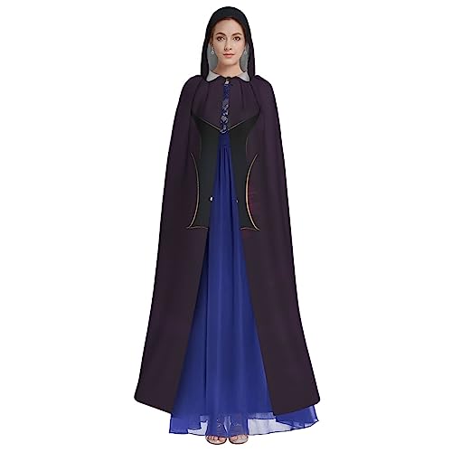 HUTOOLEE Schwarzer Geist Fledermaus Kapuzenumhang Halloween Cosplay Abschlussball Party Comic Con Erwachsene Party Dekoration Umhang Schöner Grafikdruck von HUTOOLEE