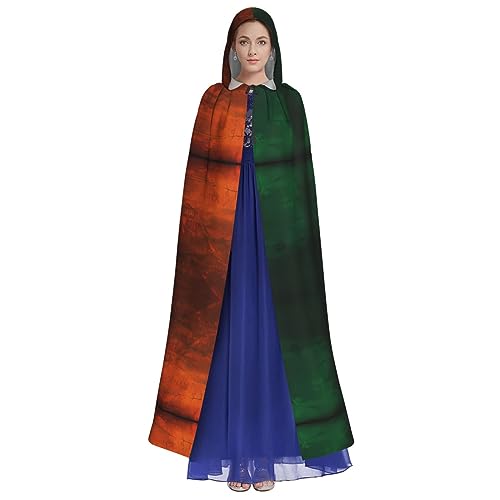 HUTOOLEE Umhang mit Kapuze im Retro-Stil, irische Flagge, Halloween, Cosplay, Abschlussball, Party, Comic, für Erwachsene, Party-Dekoration, Umhang, schöner Grafikdruck von HUTOOLEE