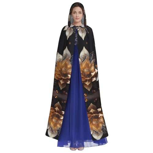 HUTOOLEE Weißer zarter Lotusblumen-Umhang mit Kapuze, Halloween, Cosplay, Abschlussball, Party, Comic-Con für Erwachsene, Party-Dekoration, Umhang, schöner Grafikdruck HUTOOLEE Weißer zarter Lotusblumen-Umhang mit Kapuze, Halloween, Cosplay, Abschlussball, Party, Comic-Con für Erwachsene, Party-Dekoration, Umhang, schöner Grafikdruck von HUTOOLEE