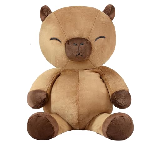 HUTRADE 3,5 lbs (1,6 kg) Capybara-Kuscheltier mit Gewicht – Süße gewichtete Capibara-Plüschfigur als kuscheliges Geschenk für Kinder (braun) von HUTRADE