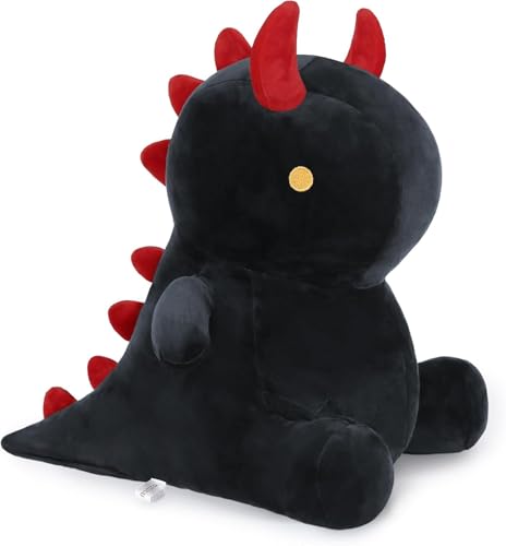HUTRADE Cute Dinosaur Plush Halloween Dino Stuffed Animals Plushies Toys Super Soft Dolls Birthday Gifts for Kids Girls Boys Black 12 inch (12 inch Schwarz) von HUTRADE