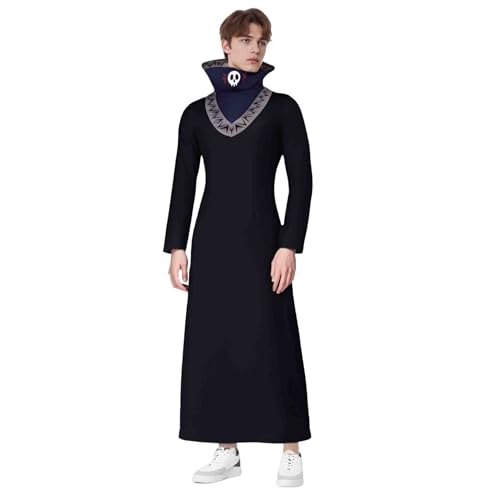 HUTRADE Feitan Portor Cosplay Costume,Anime Phinks's Friends Black Robe Cosplay Costume with Skull Mask for Halloween Carnival Party (DE/NL/SE/PL, Alphanumerisch, M, Regular, Regular, Black) von HUTRADE